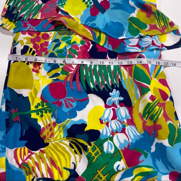 J. Crew Multi Colored Tropical Floral Ruffle Mini Woman’s Sun/Cami Dress 20 - Picture 12 of 14